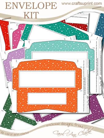 10 Mini Dl (80 x 215mm) Stripes Envelope Kit