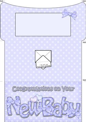 New Baby Boy Money or Gift Wallet and Card