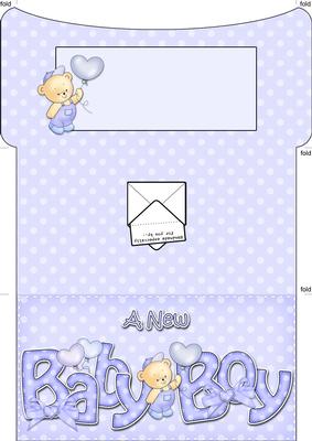 New Baby Boy Money or Gift Wallet and Card