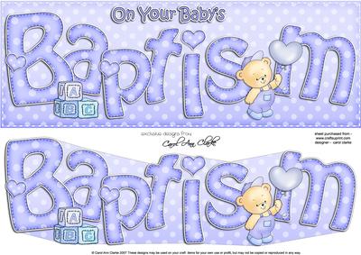 Large Dl Baptism Quick Card N 3D Decoupage