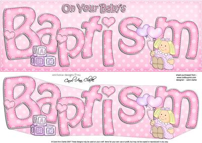 Large Dl Baptism Quick Card N 3D Decoupage