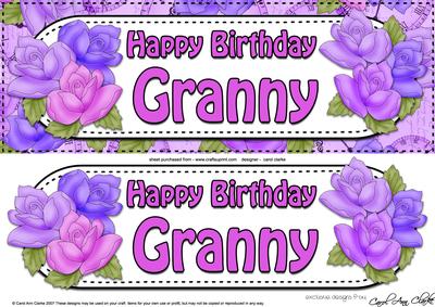 Large Dl Happy Birthday Granny Card & 3D Decoupage
