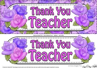 Large Dl Thank You Teacher Card & 3D Decoupage