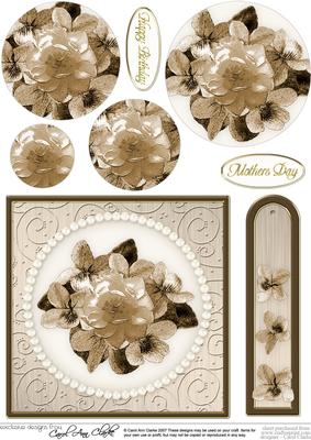 Flowers & Pearls Quick Card with Circle Pyramage