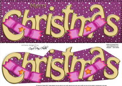 Large Dl Merry Christmas Quick Card 3D Decoupage