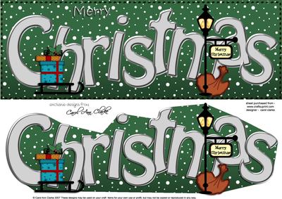 Large Dl Merry Christmas Quick Card 3D Decoupage