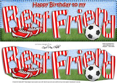 Large Dl Birthday Best Friend Card & 3D Decoupage
