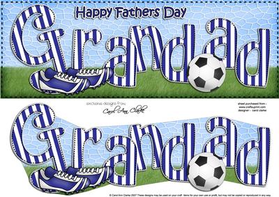 Large Dl Fathers Day Grandad Card & 3D Decoupage