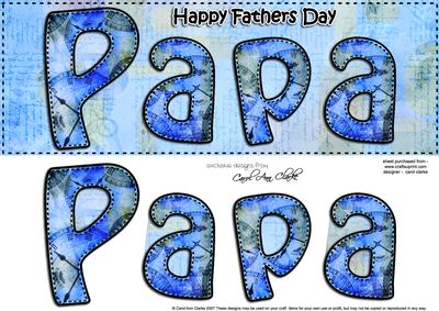 Large Dl Happy Fathers Day Papa Card & 3D Decoupage