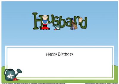 Happy Birthday Husband Matching Large Dl Insert
