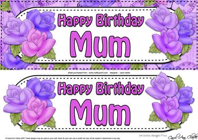 Large Dl Happy Birthday Mum Quick Card & 3D Decoupage