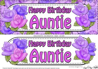 Large Dl Happy Birthday Auntie Quick Card & 3D Decoupage