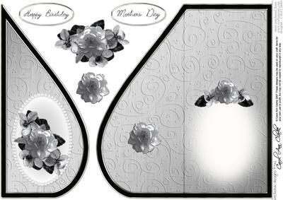 Flowers & Pearls Teardrop Card
