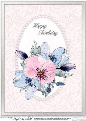 A4 Posy & Pearls - Birthday
