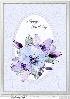 A4 Posy & Pearls - Birthday