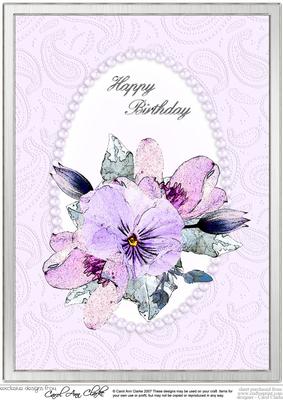 A4 Posy & Pearls - Birthday