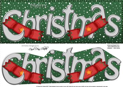 Large Dl Merry Christmas Quick Card 3D Decoupage