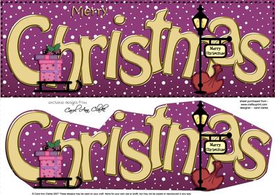 Large Dl Merry Christmas Quick Card 3D Decoupage