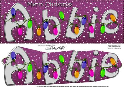 Large Dl Merry Christmas Abbie Quick Card 3D Decoupage