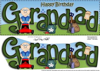 Birthday Grandad Large Dl Quick Card 3D Decoupage