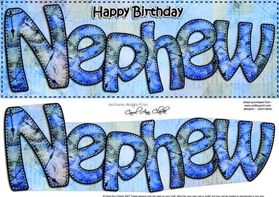 Birthday Nephew Large Dl Quick Card 3D Decoupage
