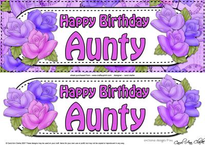 Large Dl Birthday Aunty Quick Card N 3D Decoupage