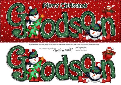 Large Dl Christmas Godson 3D Decoupage