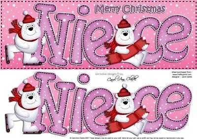 Large Dl Christmas Niece 3D Decoupage