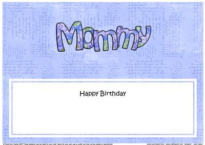 Happy Birthday Mommy Matching Large Dl Insert