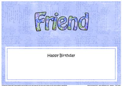 Happy Birthday Friend Matching Large Dl Insert