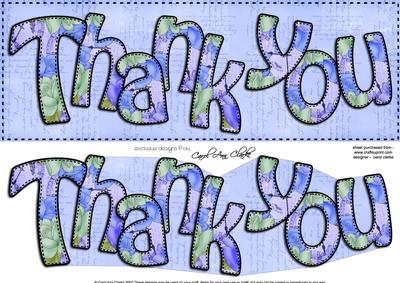 Large Dl Thank You Card & 3D Decoupage