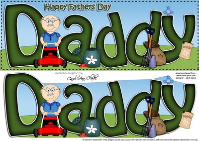 Large Dl Happy Fathers Day Daddy Card & 3D Decoupage