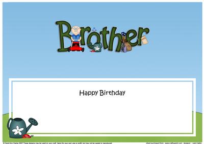 Happy Birthday Brother Matching Large Dl Insert