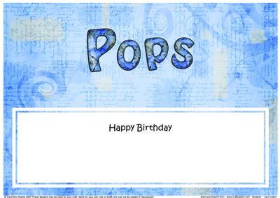 Happy Birthday Pops Matching Large Dl Insert