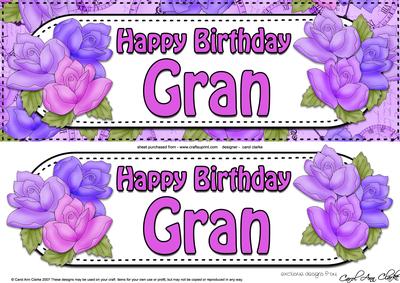Large Dl Happy Birthday Gran Card & 3D Decoupage