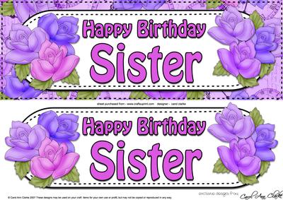 Large Dl Happy Birthday Sister Card & 3D Decoupage