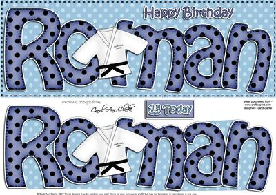 Large Dl 13th Birthday Roman Card & 3D Decoupage