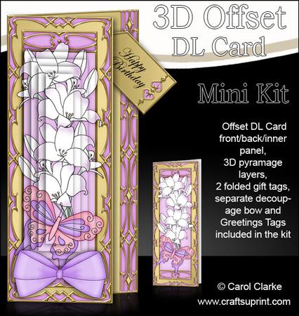 3D Offset Dl Butterfly & Lillies Pyramage Mini Kit