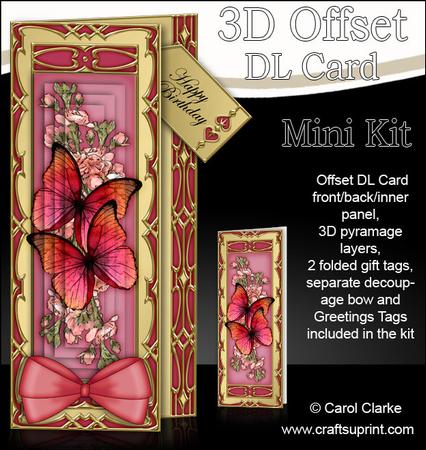 3D Offset Dl Butterfly Floral Pyramage Mini Kit