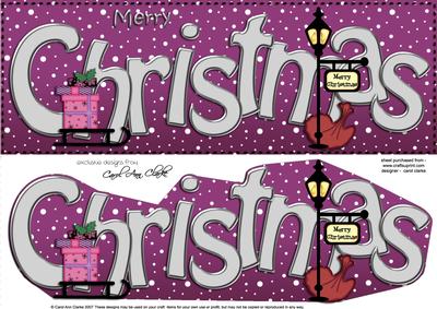 Large Dl Merry Christmas Quick Card 3D Decoupage