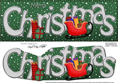 Large Dl Merry Christmas Quick Card 3D Decoupage