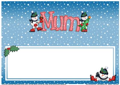 Xmas Merry Christmas Mum Matching Large Dl Insert