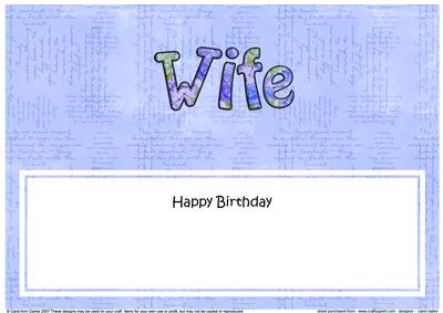 Happy Birthday Wife Matching Large Dl Insert
