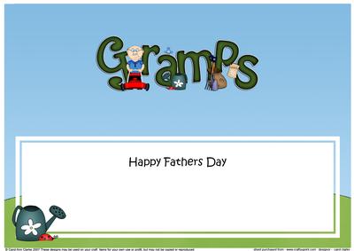 Happy Fathers Day Gramps Matching Large Dl Insert