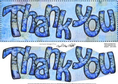 Large Dl Thank You Card & 3D Decoupage