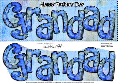 Large Dl Happy Fathers Day Grandad Card & 3D Decoupage