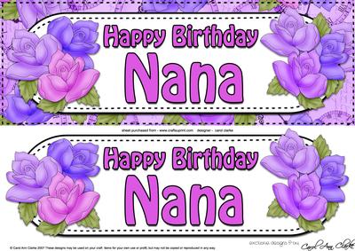 Large Dl Happy Birthday Nana Card & 3D Decoupage