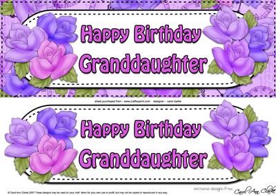 Large Dl Happy Birthday Granddaughter Card & 3D Decoupage