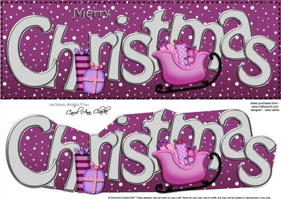 Large Dl Merry Christmas Quick Card 3D Decoupage