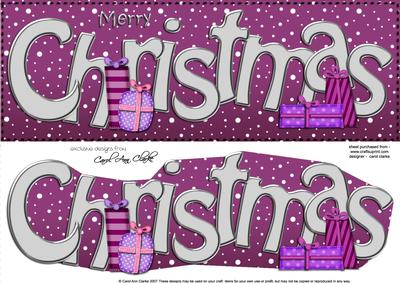 Large Dl Merry Christmas Quick Card 3D Decoupage